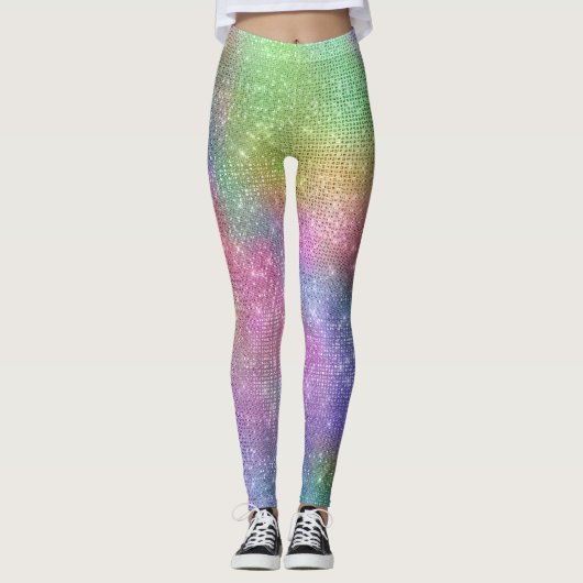 Rainbow Sparkle, gepersonaliseerd Leggings (Voorkant)