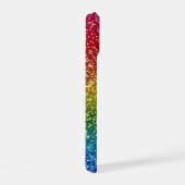 Rainbow Sparkle Glitter, gepersonaliseerd met naam iPhone 15 Case (Rechterkant)