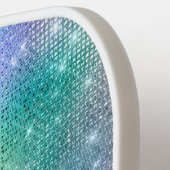 Rainbow Sparkle Glitter Girly Glam Personaliseert Pickleball Paddle (Links Detail)