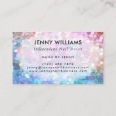 Rainbow Sparkle Glitter Pastel Nail Artist Visitekaartje (Achterkant)