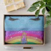 Rainbow Sparkle Glittery Unicorn Horn Face Tissuepapier (Geschenk)