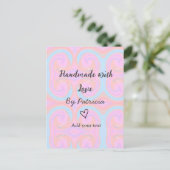 Rainbow sparkle handgemaakt met liefde voeg naamte briefkaart (Staand voorkant)