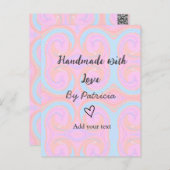 Rainbow sparkle handgemaakt met liefde voeg naamte briefkaart (Voorkant / Achterkant)