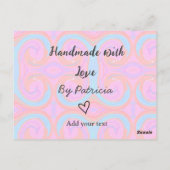 Rainbow sparkle handgemaakt met liefde voeg naamte briefkaart (Achterkant)