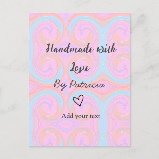 Rainbow sparkle handgemaakt met liefde voeg naamte briefkaart (Voorkant)