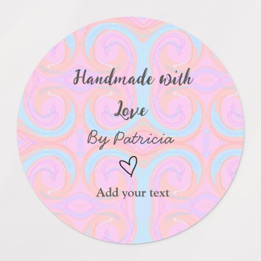 Rainbow sparkle handgemaakt met liefde voeg naamte labels (Design 1)