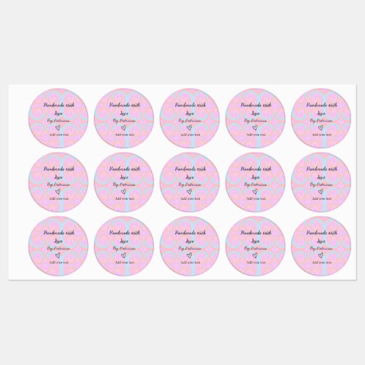 Rainbow sparkle handgemaakt met liefde voeg naamte labels (Vel)