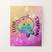 Rainbow Sparkle I Love Narwhals Legpuzzel (Verticaal)