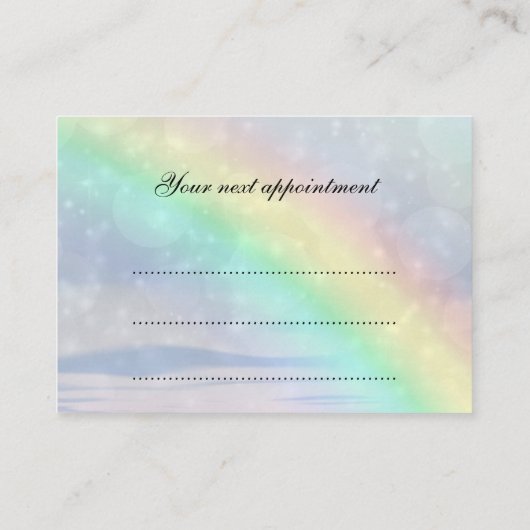 Rainbow Sparkle-kaart Afsprakenkaartje (Achterkant)