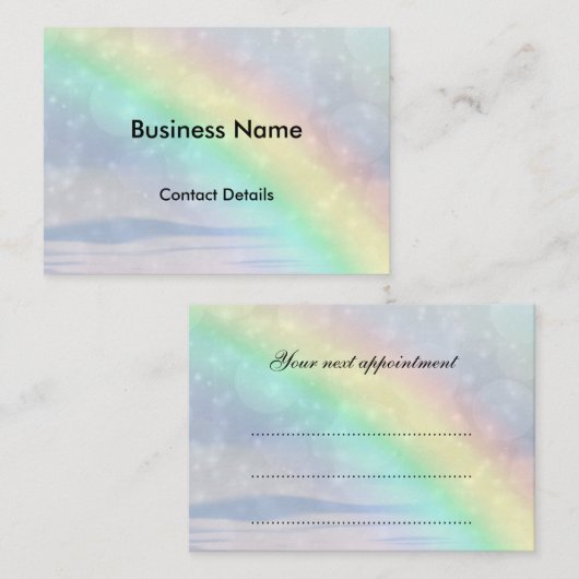 Rainbow Sparkle-kaart Afsprakenkaartje (Voorkant / Achterkant)