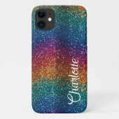 Rainbow Sparkle Metallic Elegant gepersonaliseerd Case-Mate iPhone Case (Achterkant)