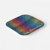 Rainbow Sparkle Metallic Elegant Happy Birthday Papieren Bordje (Gebogen)