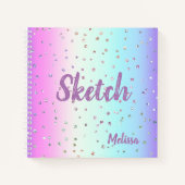 Rainbow Sparkle Monogram Sketchbook Notitieboek (Voorkant)
