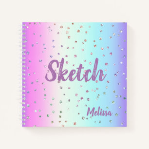 Rainbow Sparkle Monogram Sketchbook Notitieboek