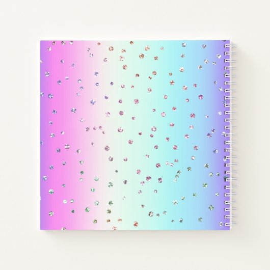 Rainbow Sparkle Monogram Sketchbook Notitieboek (Achterkant)