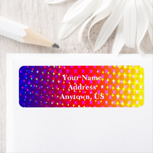 Rainbow Sparkle Pattern Etiket (Insitu)