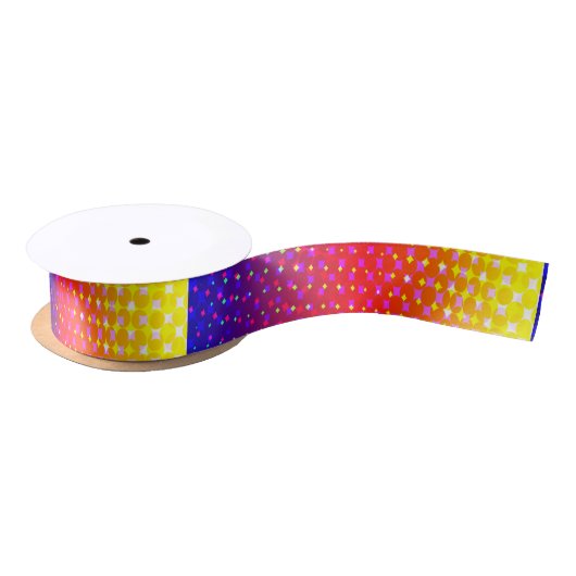 Rainbow Sparkle Pattern Satijnen Lint (Spoel)