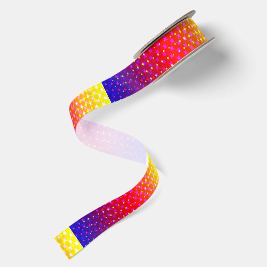 Rainbow Sparkle Pattern Satijnen Lint (Achterkant)