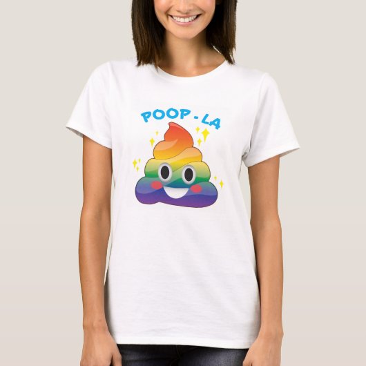 Rainbow Sparkle Poop Emoji Poop-LA-Shirt T-shirt (Voorkant)