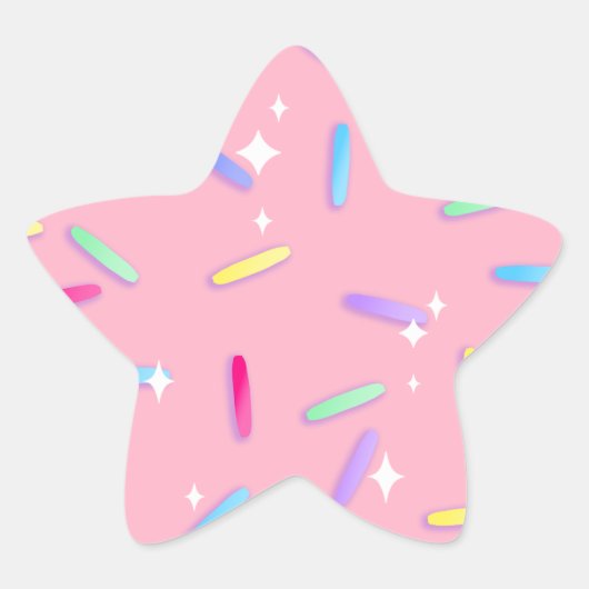 Rainbow Sparkle Star Sprinkles Stickers (Voorkant)