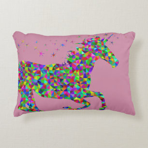 Rainbow Sparkle Unicorn Pillow Accent Kussen