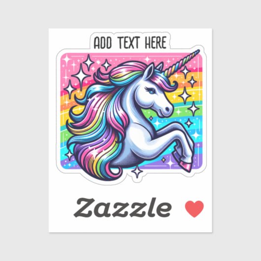 Rainbow Sparkles en magische eenhoorn gepersonalis Sticker (Vel)