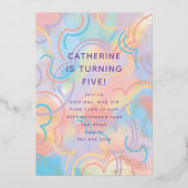 Rainbow Sparkles Folie Uitnodiging (Voorkant)