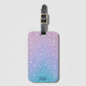 Rainbow sparkles meisjes Custom Name Bagagelabel (Voorkant (verticaal))
