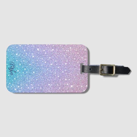 Rainbow sparkles meisjes Custom Name Bagagelabel (Voorkant (horizontaal))