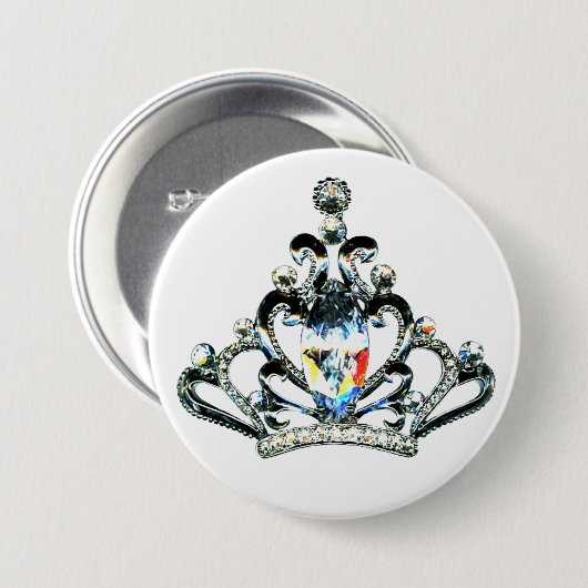 Rainbow Sparkles of a Tiara Ronde Button 7,6 Cm (Voorkant /achterkant)