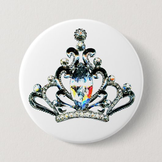Rainbow Sparkles of a Tiara Ronde Button 7,6 Cm (Voorkant)