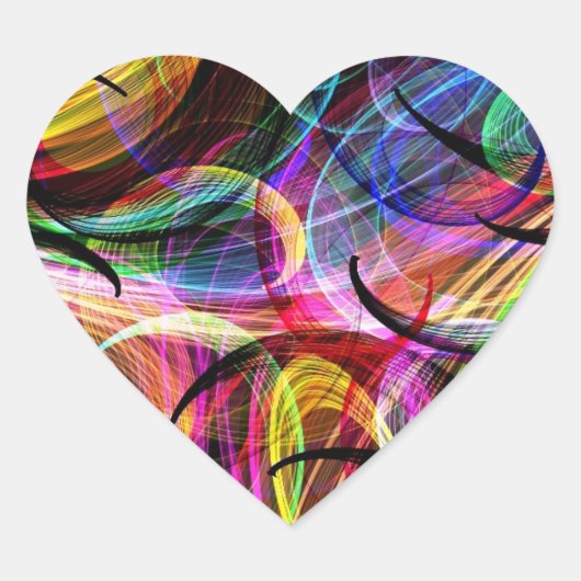 Rainbow Spash Hart Sticker (Voorkant)