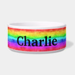 Rainbow Specialized Cat/Dog Pet Bowl Voerbakje<br><div class="desc">Voeg de naam van je vriend toe aan deze regenboogkom!</div>