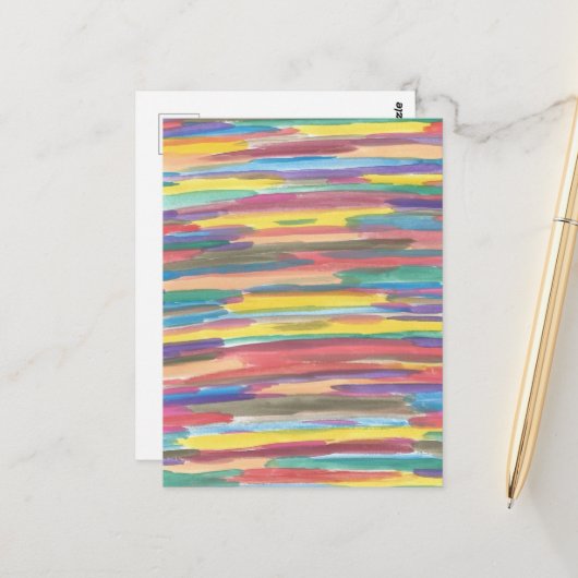 Rainbow Spectrum Abstracte Art Print Briefkaart (Voorkant / Achterkant in situ)