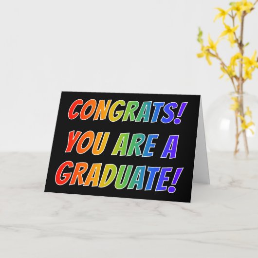 Rainbow Spectrum "CONGRATS! JE BENT EEN AFSTUDEREN Kaart (Gele Bloem)