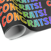 Rainbow Spectrum Gradiënt "CONGRATS!" Cadeaupapier (Rol Hoek)