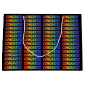 Rainbow Spectrum Gradiënt "CONGRATS!" Groot Cadeauzakje (Voorkant)