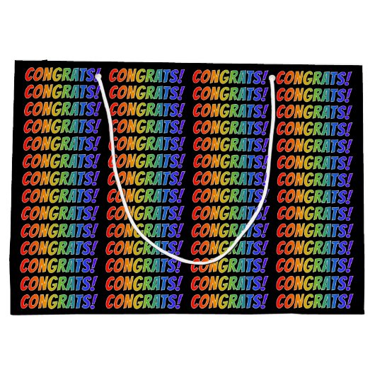 Rainbow Spectrum Gradiënt "CONGRATS!" Groot Cadeauzakje (Achterkant)