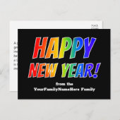 Rainbow Spectrum "HAPPY NEW YEAR" + Aangepaste naa Briefkaart (Voorkant / Achterkant)