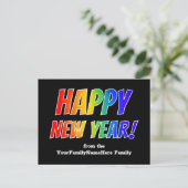 Rainbow Spectrum "HAPPY NEW YEAR" + Aangepaste naa Briefkaart (Staand voorkant)