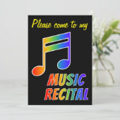 Rainbow Spectrum Music Notitie Uitnodiging (Staand voorkant)