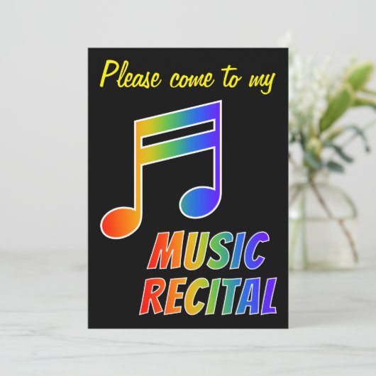 Rainbow Spectrum Music Notitie Uitnodiging (Staand voorkant)