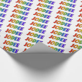 Rainbow Spectrum Pattern Voornaam "JODEE" Cadeaupapier (Hoek)
