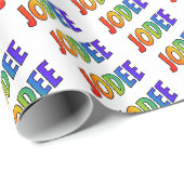 Rainbow Spectrum Pattern Voornaam "JODEE" Cadeaupapier (Rol Hoek)