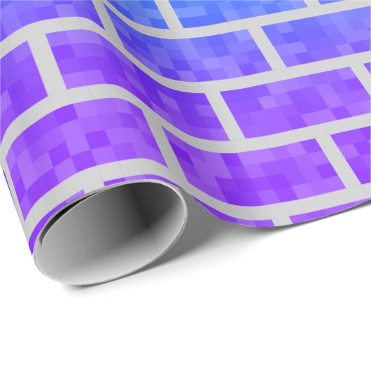 Rainbow Spectrum Pixelated 8-bit look Brick Wall Cadeaupapier (Rol Hoek)