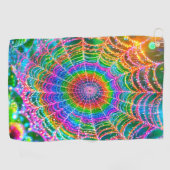 Rainbow Spider Web Golfhanddoek (Horizontaal)