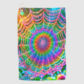 Rainbow Spider Web Golfhanddoek (Voorkant)