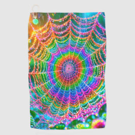 Rainbow Spider Web Golfhanddoek