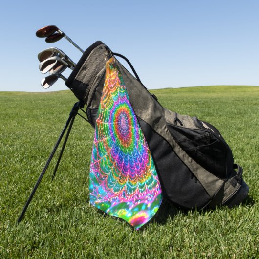 Rainbow Spider Web Golfhanddoek (Groen)