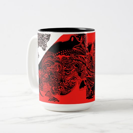 Rainbow Spider Web Mok collectie - Rood (Voorkant links)